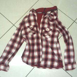 Plaid sweater zip up